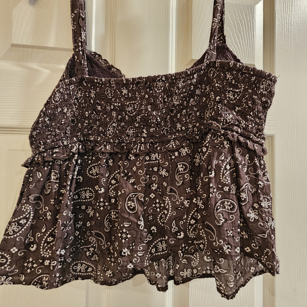 American Eagle Outfitters Brown Paisley Tank Top - Picture 2 of 4